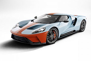 Die neue Ford GT Heritage-Edition (Modelljahr 2019) feiert den 50. Geburtstag des 1968er und 1969er Le Mans-GT40 mit einer 