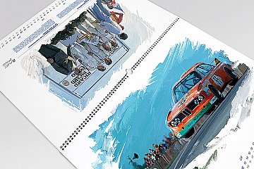 Die Rückseiten enthalten neben kurzen Beschreibungen auf Deutsch und Englisch je ein weiteres Motiv vom selben Renneinsatz - Foto: ALPINA