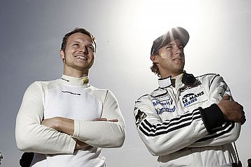 Die Porsche-Fahrer Marc Lieb und Marco Holzer