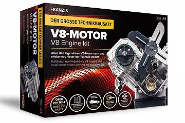 Der große Technikbausatz „V8-Motor” von FRANZIS