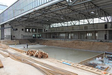 Noch wird am Butzweilerhof kräftig gebaut, bevor die Motorworld Köln – Rheinland im April 2018 eröffnet
