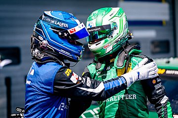 Marco Wittmann (rechts) wird in Zukunft nicht mehr René Rast (links), sondern Kelvin van der Linde als Teamkollegen begrüßen - Foto: BMW