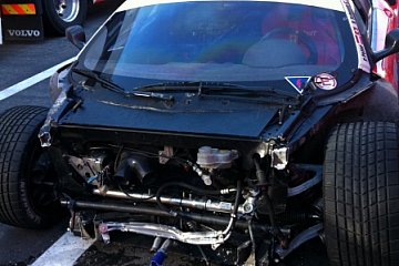 Der Kessel Racing Ferrari nach dem Unfall von Detlev Schmidt