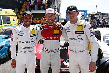 Die drei Sieger: Gary Paffett, René Rast und Paul Di Resta