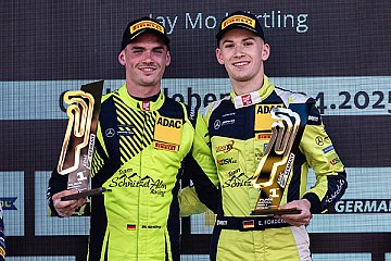 Jay Mo Härtling und Enrico Förder (rechts) wurden 2025 Meister des ADAC GT Germany - Foto: ADAC