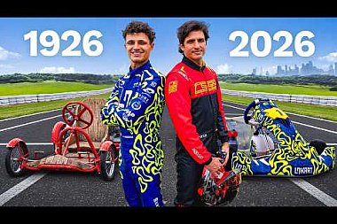 Kartsport Allgemein - Lando Norris und Carlos Sainz im Duell auf Karts aller Epochen