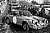 1971: Abfahrt mit dem 911 S 2,2 Coupé zur Rallye Monte Carlo vom Porsche-Werk 2 in Stuttgart-Zuffenhausen. Rechts Rico Steinemann, in der Mitte Björn Waldegaard und links Gérard Larrousse - Foto: Porsche