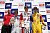 Felix Rosenqvist, Jake Dennis und Antonio Giovinazzi auf dem Siegerpodiumzu Rennen 1