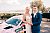 Maro Engel und Ehefrau Steffi vor ihrem Hochzeitsauto – dem Mercedes-AMG C 63 DTM - Foto: Daimler