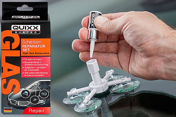 Steinschlag? Scheibenkleister! – das QUIXX Scheiben Reparatur-Set hilft -  Produktvorstellung - Motorsport XL